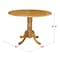 International Concepts Round 42 in Round Dual Drop Leaf Pedestal Table, Oak, 42 W, 42 L, 29.5 in H, Wood, Oak T04-42DP - alternate 3